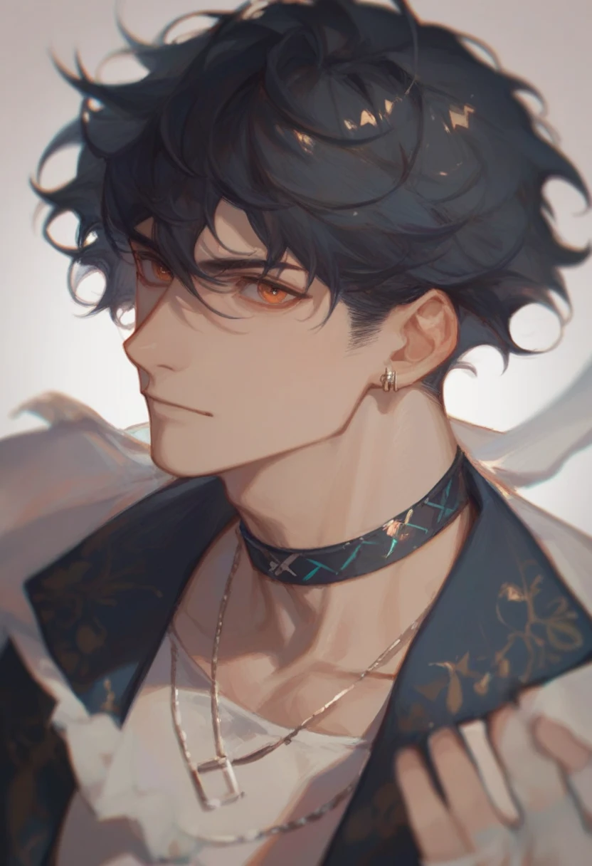 1 boy, cute face, black hair, bang, face