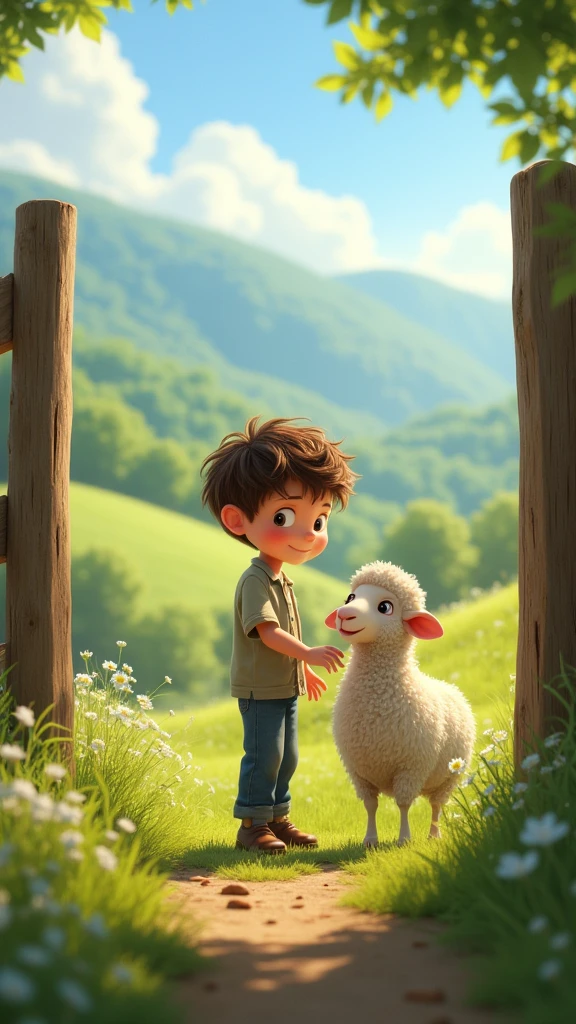 boy and sheep