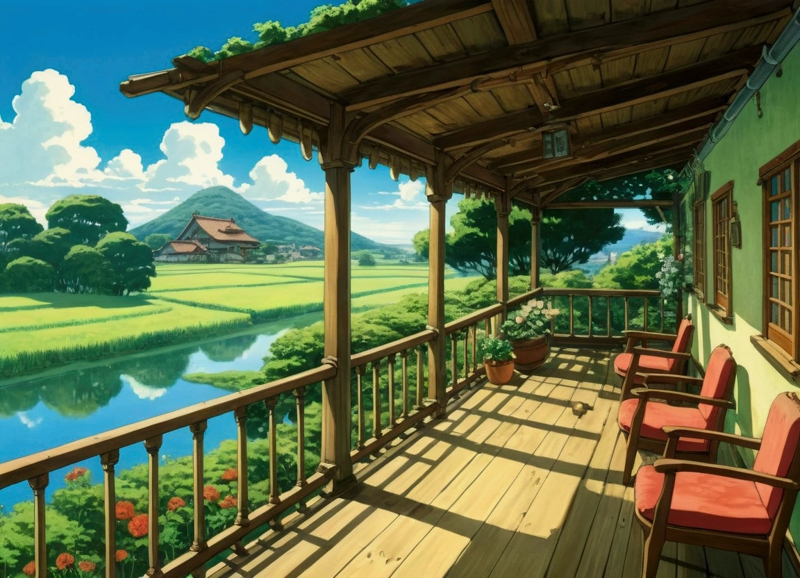 Ghibli Veranda countryside summer