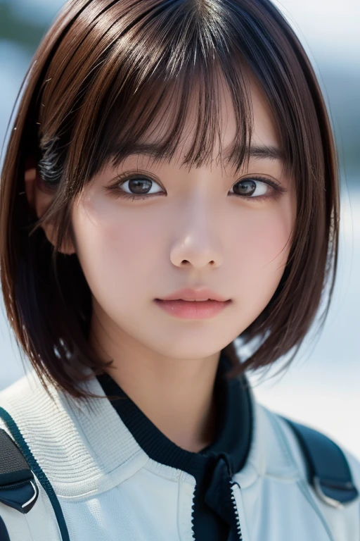 ((masterpiece, Highest quality, High resolution)), 1 Japanese girl, (Realistic: 1.4), close your eyes、Great face, 15 years old, short hair, (Beautiful Hair:1.5), Winter school uniform、Snow Mountain、Angle from the front, Smooth, Highly detailed CG composite 8K wallpaper, High resolutionのRAWカラー写真, Professional photography, Light, BackLight, dream-like, impressive, Written boundary depth, (Face close-up:1.5)
pout, 