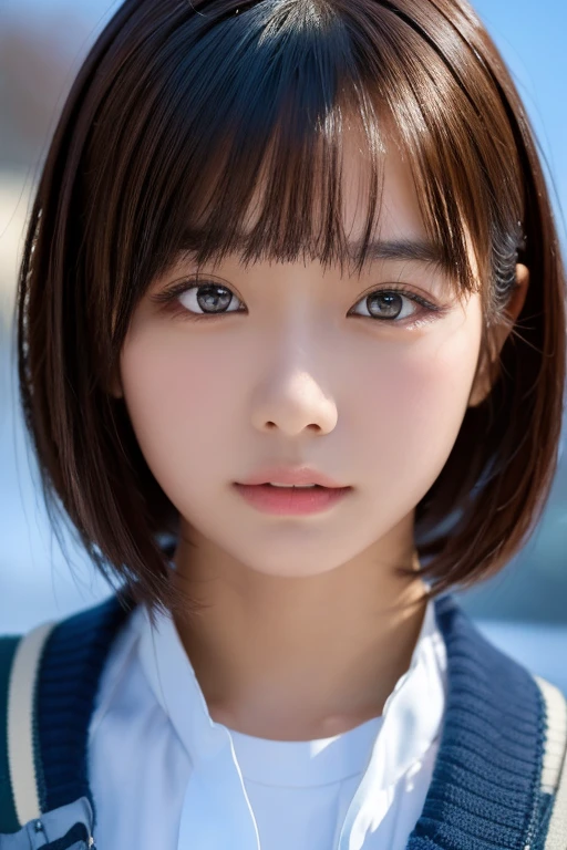 ((masterpiece, Highest quality, High resolution)), 1 Japanese girl, (Realistic: 1.4), close your eyes、Great face, , short hair, (Beautiful Hair:1.5), Winter school uniform、Snow Mountain、Angle from the front, Smooth, Highly detailed CG composite 8K wallpaper, High resolutionのRAWカラー写真, Professional photography, Light, BackLight, dream-like, impressive, Written boundary depth, (Face close-up:1.5)
pout, 