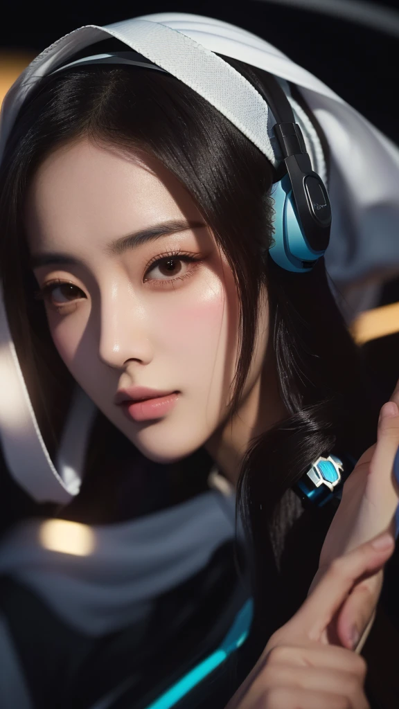 Arabian woman holding a gun and looking at the camera, Gorgeous Chinese Model, Makoto Shinkai ( Apex Legends ), Dilraba Dilmurat, Artjam and Athi Gairan, by Nie Tian, 8K Portrait Rendering, 8K Art Germany Bokeh, Lostrun 8k, Soft Portrait Shot 8k, By Russell Dongjun Lu