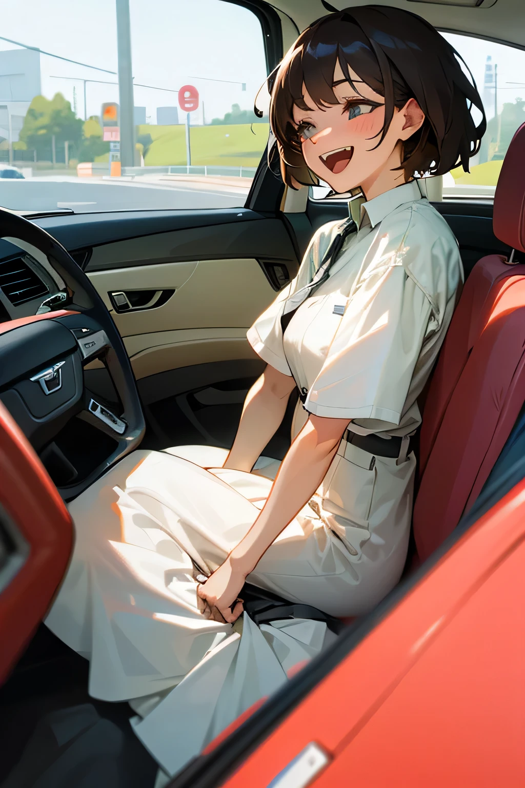 driving,female,laugh