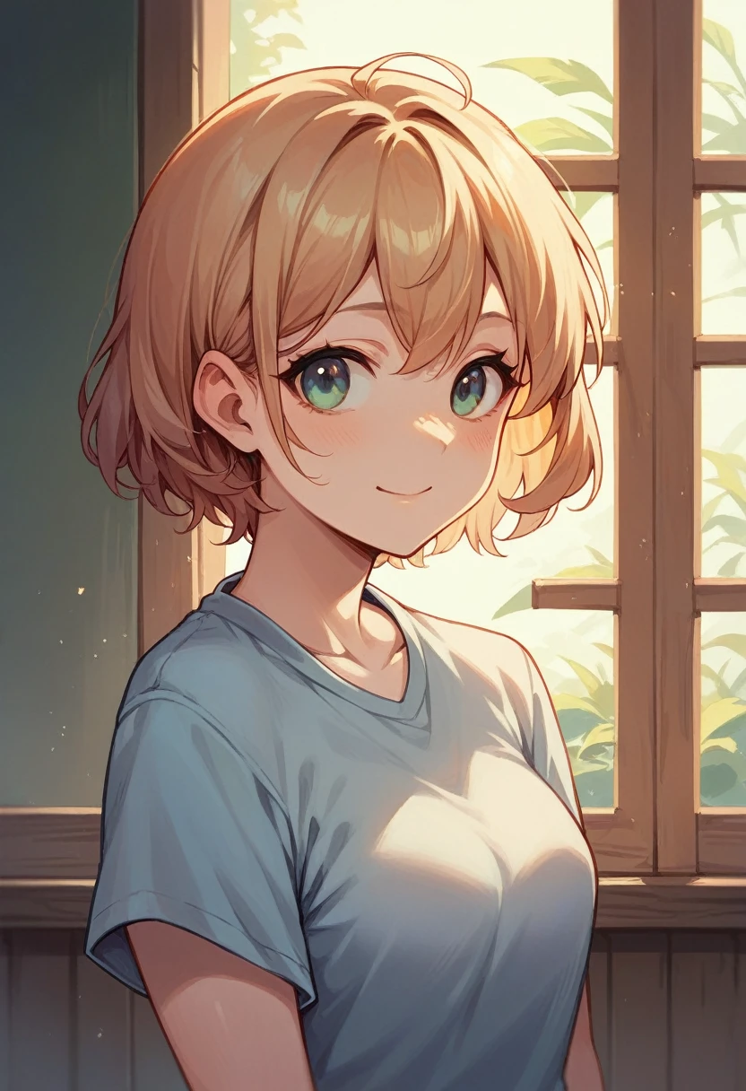  A beautiful girl with short clothes with cute  smile