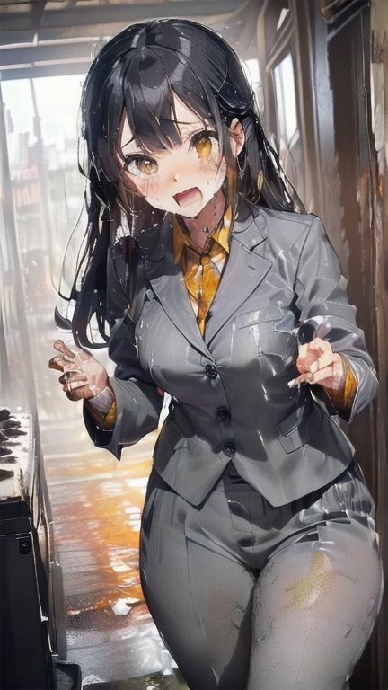 Cute female yakuza、tattoo、Panty shot、Miniskirt、Yakuza Office、Yakuza、scared、fear、building、background、Dynamic Angle、masterpiece、best quality、ultra-detail、Japanese Mafia、Yakuza hideout、gang、Boss's Room、Thug's Room、spouse、Boss's Daughter