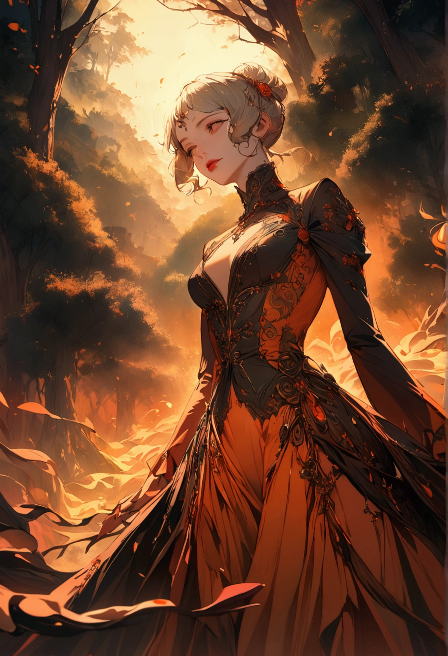 Luna dances around a fire and the trees have faces.