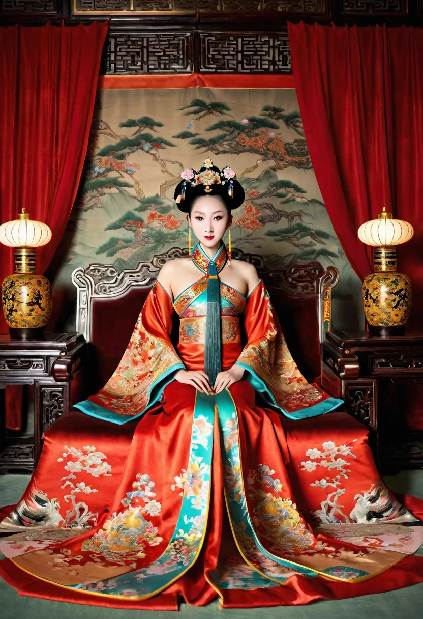 Gorgeous Empress of the Chinese Court during the Qing Dynasty Gorgeous Empress of the Chinese Court on a sofa, nude, large and golden, with her legs on the sofa, wide open, knees bent, in an M pose (pornographic pose), with her hair tied on both sides The background of this perverted and erotic woman wearing a crown and tying her hair is the Chinese court of the Qing Dynasty. The scene is set in the luxurious room of an empress in the Qing Dynasty Chinese court.
Translated with DeepL.com (free version)