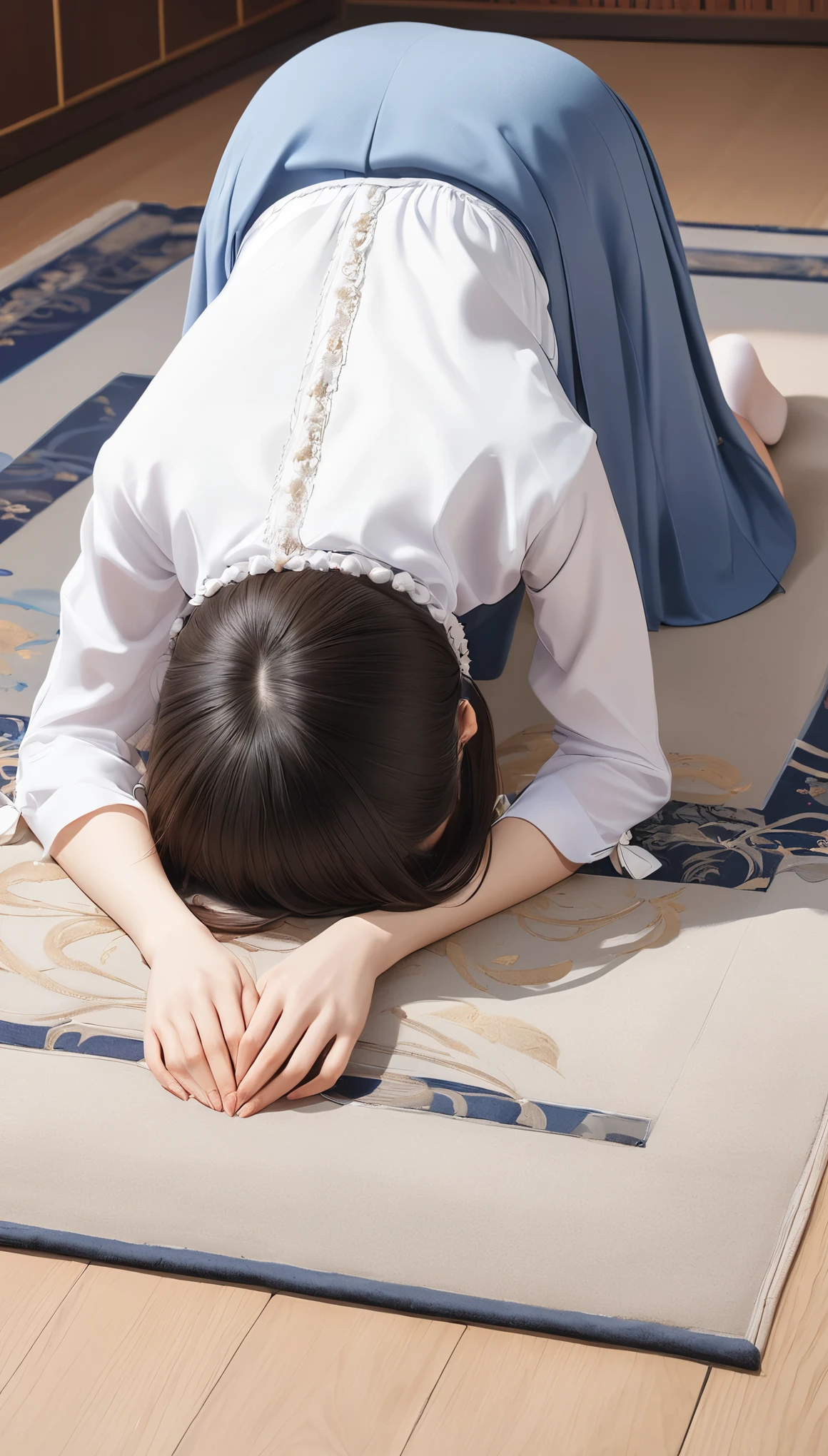 (masterpiece, Highest quality:1.2), One Girl, alone,Bony body、15 years old、Prostration、Prostrating yourself