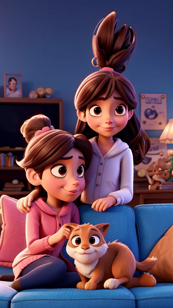 araffe and a girl are laying on a couch together, animated movie, 3 d animated movie, animated film, animated movie still, animation film, 3 d cartoon, lovely couple, animated movie scene, animation film still, warm beautiful scene, concept art of love, movie still 8 k, animated still, cartoon still, hd movie photo, cute 3 d render