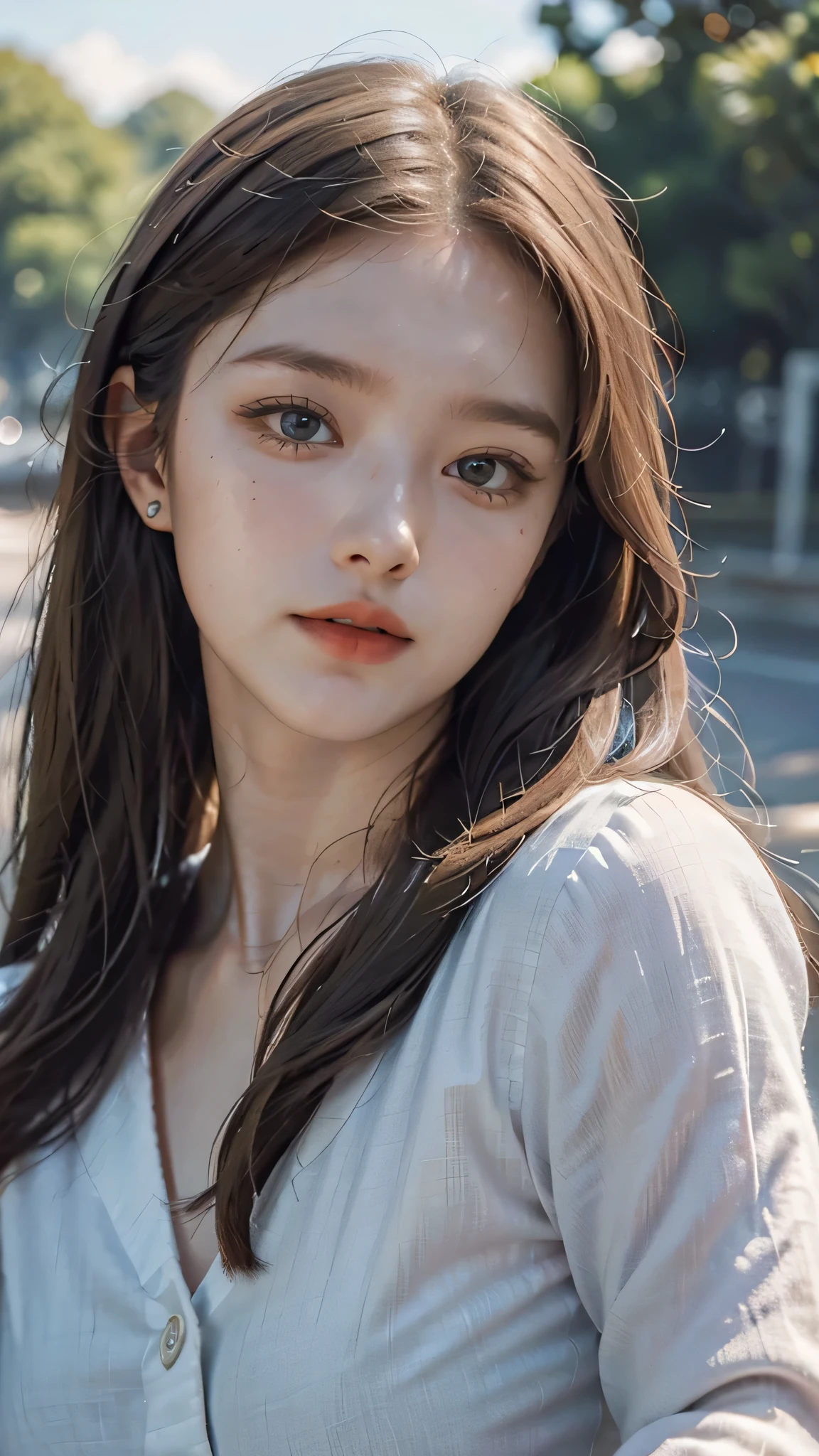 clothed、(Photo Real:1.4)、(hyper realisitic:1.4)、(realisitic:1.3)、
(Smoother lighting:1.05)、(Improved lighting quality in movies:0.9)、32K、
1girl in、20 years girl、Realistic lighting、back lighting、Facial light、raytrace、(Brightening light:1.2)、(Increase quality:1.4)、
(Top quality real texture skins:1.4)、finely eye、finerly detailed face、
(tired and sleepy and joy)、(laughingly)、close up of face、tshirts、NSFW、
(Mood up the body line:1.1)、(Improve skin texture:1.1)