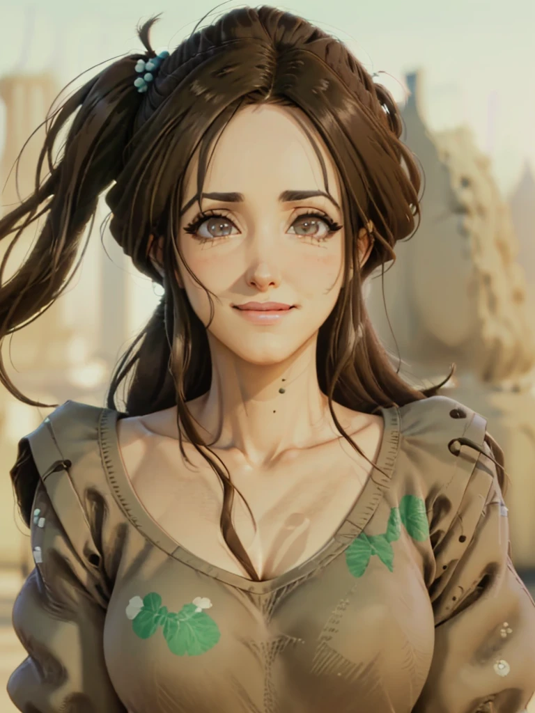 8k, highest quality, beautiful detailed eyes, beautiful detailed lips, extremely detailed eyes and face, long eyelashes, 1girl, victoriavillarruel, goku cosplay, long dark brown hair, wide hips, warm and smiling expression, desert, open field, outdoor, flatlands, photorealistic, hyper detailed, masterpiece, cinematic lighting, vibrant colors, depth of field