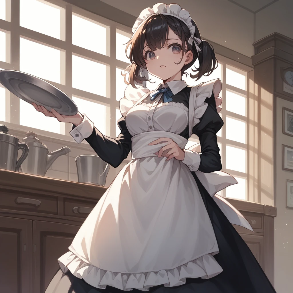 score_9, score_8_superior, score_7_superior (score_9:0.9),score_8_superior,score_7_superior,Anime Style,evaluation_Safety,(PDXL),Maid's Headdress,lira,Maid clothes,One girl,alone,View your viewers,Elf Ears,Medium chest,Black Hair,robot,