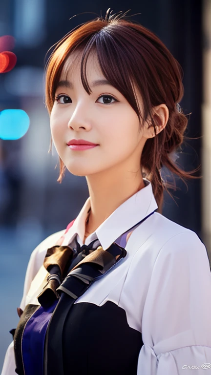 (1 girl, The buttons on the front of her blouse are undone.:1.2), Gorgeous Japanese actresses,
(RAW Photos, highest quality), masterpiece, 
(Realistic, Photorealistic:1.4), 

very delicate and beautiful, very detailed beautiful and detailed nose, beautiful & detailed, cinema lighting, gentle & feminine, 

2k wallpaper, wonderful, finely, very detailed,
Very detailed CG Unity 8k 壁紙, high resolution, 
beautiful detailed lady, very detailed目と顔,
soft light, bob hair, ponytail, short hair with bangs, hot pink hair, jensen_Huang_Iconic_Black_Jacket 

BREAK

(Rain: 1.2), Tokyo Shibuya, City Lights, 
Perfect Anatomy, slender body, medium breasts, kind smile, zoom-in face to waist, (candid_Shot RNG 25%), medium_shot or cowboy_shot, bokeh, SFW,)