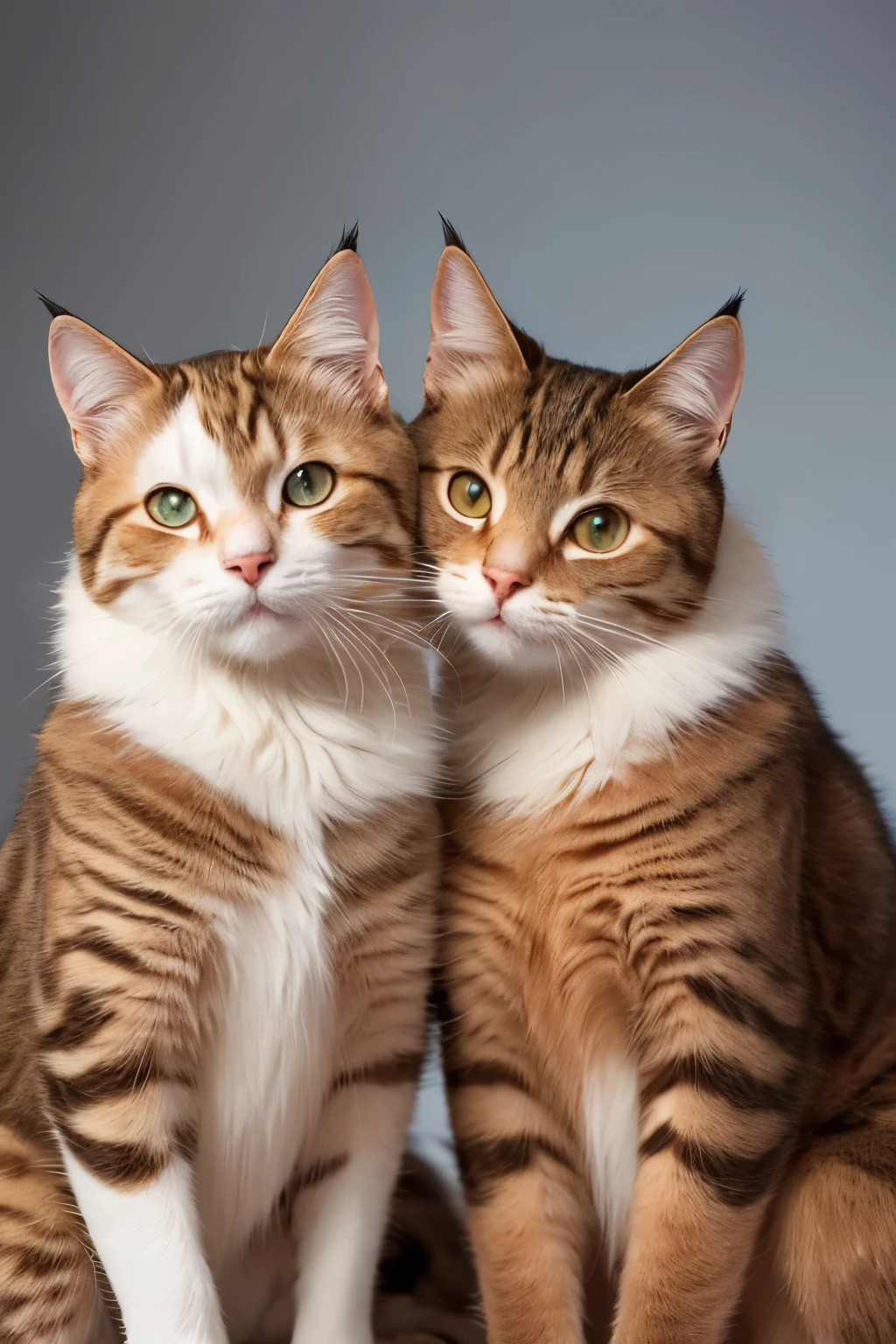 High resolution, accurate, 最high quality, high quality, Two cats chest, Embrace each other