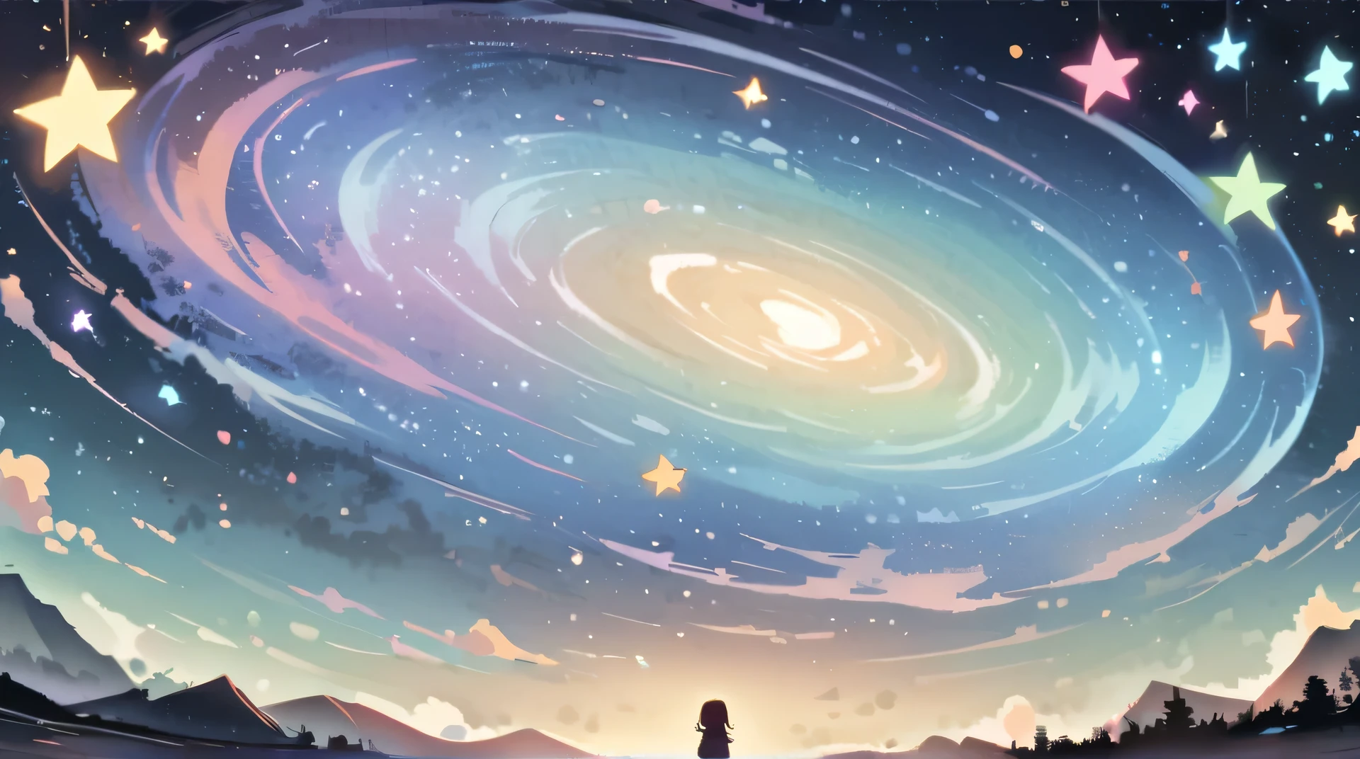 nighttimethe Milky Way, the universe , cutely.