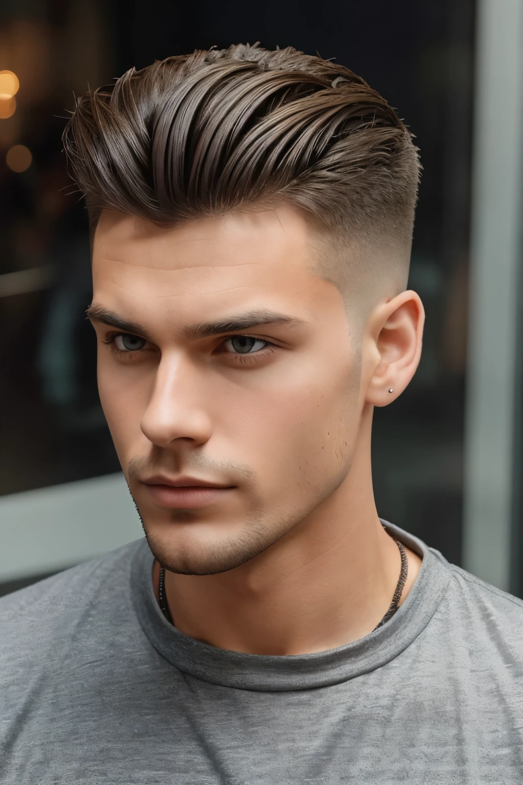 A person has a "textured quiff" or "voluminous quiff," characterized by longer, voluminous hair on top and shorter sides.