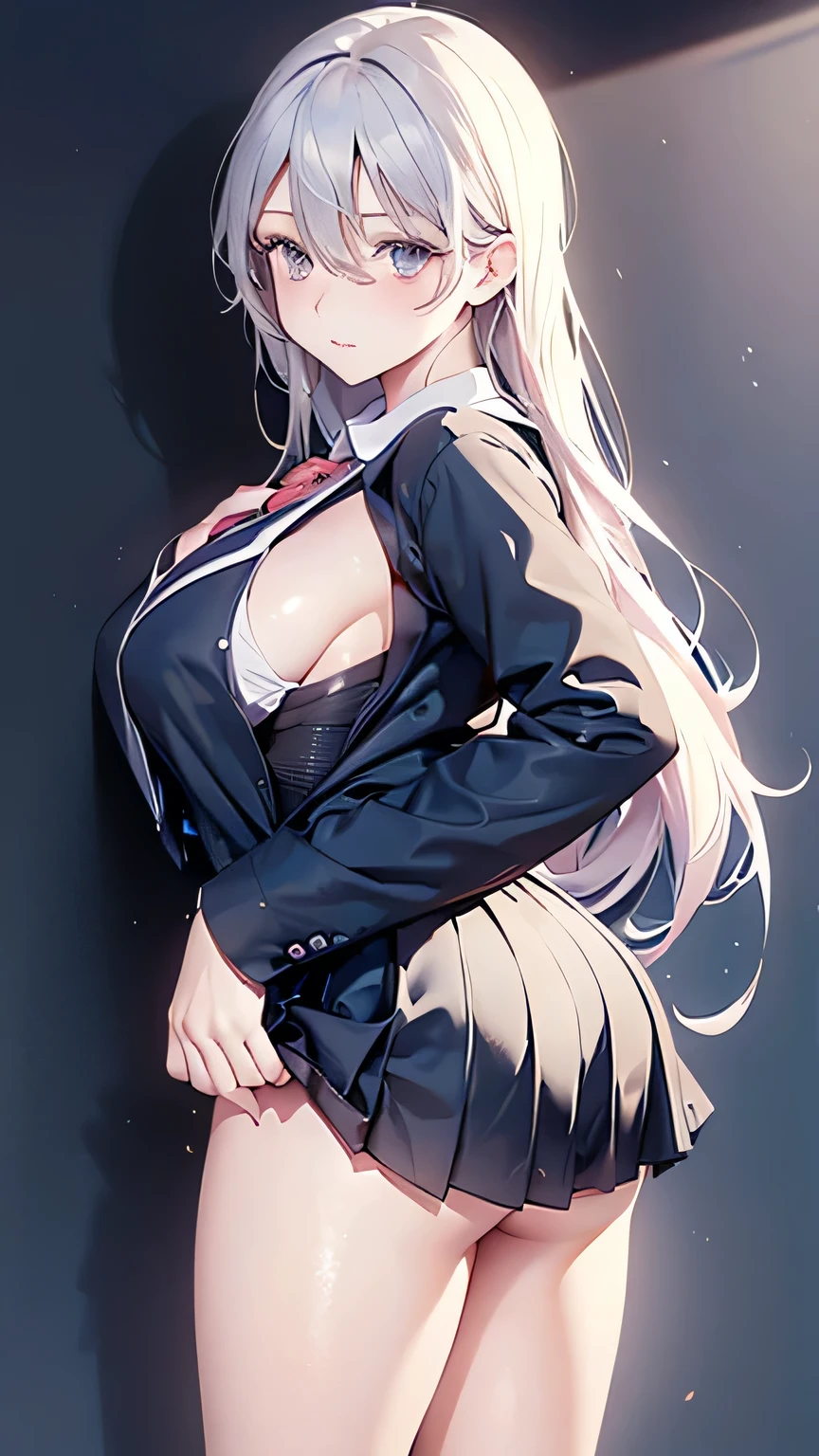 Wipe the blackboard，Fox Teacher，Long hair，Plump buttocks，Rich in layers，Naked，Firm breasts，Full, large，Ultra-short school uniform，Foam all over，colorful background，A cross hangs from the chest