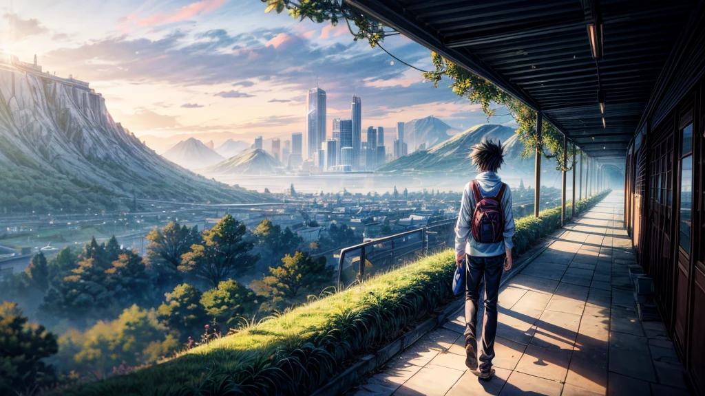 Scene 1: The Unexpected Transport

- Introduce Akira Kaito, a 17-year-old high school student, walking home from school.
- Suddenly, a blinding light envelops him, and he feels an strange sensation.
- Akira finds himself in a fantastical world, surrounded by rolling hills and towering trees.

