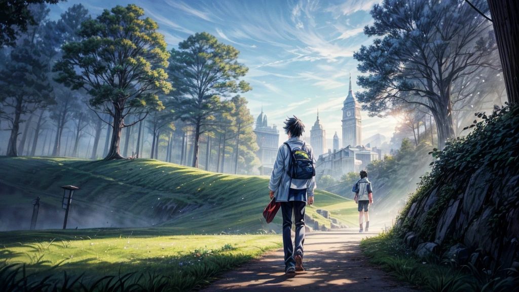 Scene 1: The Unexpected Transport
- Introduce Akira Kaito, a 17-year-old high school student, walking home from school.
- Suddenly, a blinding light envelops him, and he feels an strange sensation.
- Akira finds himself in a fantastical world, surrounded by rolling hills and towering trees.