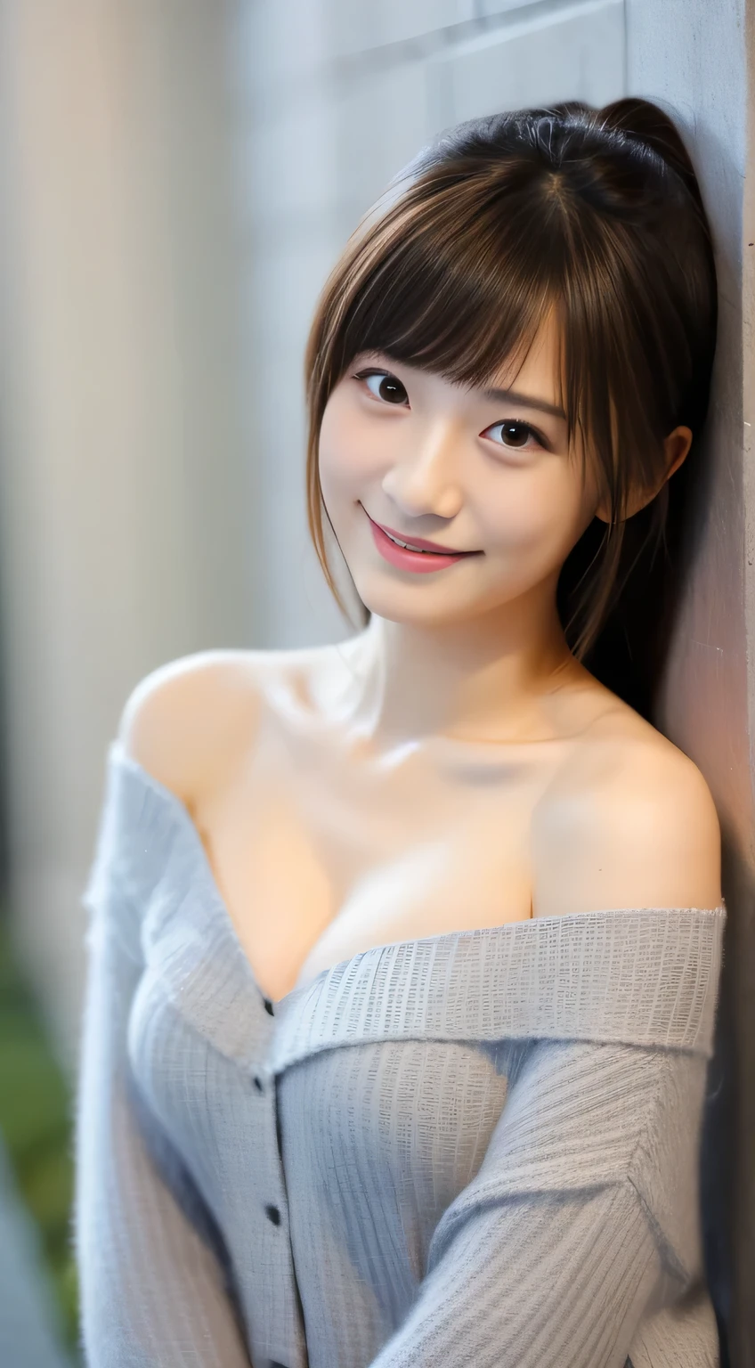 masterpiece,best quality,(Japanese girl),((Beautiful girl)),cleavage,(off shoulder:1.2),(perfect body beauty:1.2),(shy smile),from above