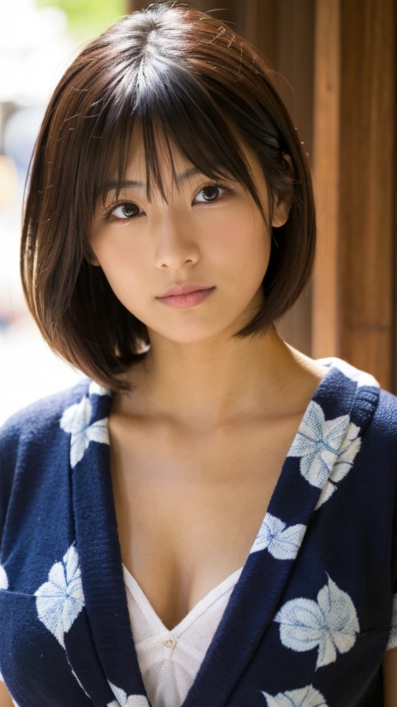 Model actress、Japanese women、One Woman、Close-up of face and chest、yukata
