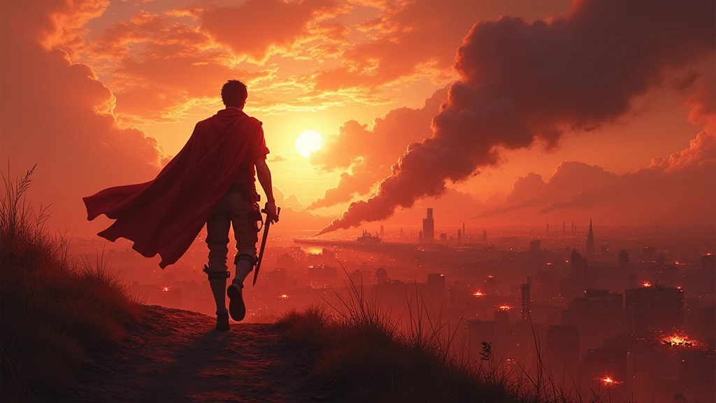 best quality，masterpiece，Ultra-high resolution, (Reality:1.4), RAW photos，War，There is blood all around，A battlefield full of，Style similar to Attack on Titan
