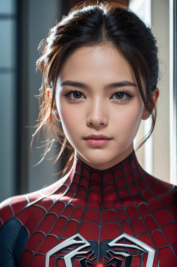 Spiderman Pictures, No mask, 20th Generation, good looking, Detailed face, looking at the camera, Portraiture, 8K Ultra HD, high quality