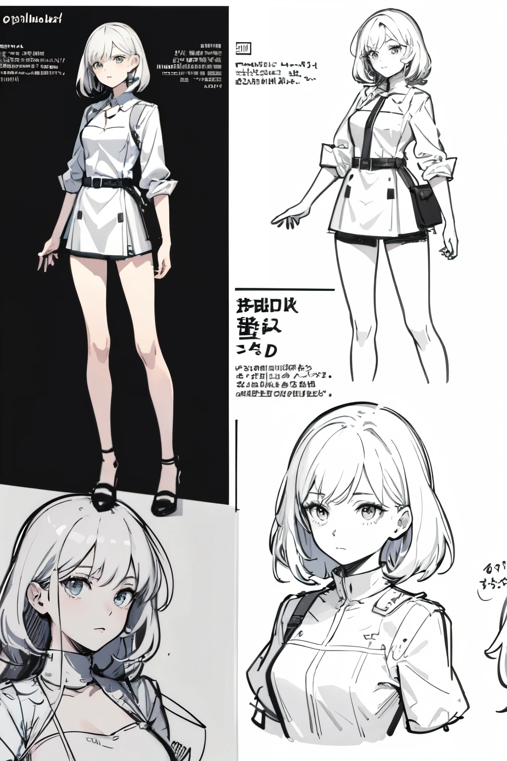 ((medium quality)), , (detailed), One girl, comics, sketch