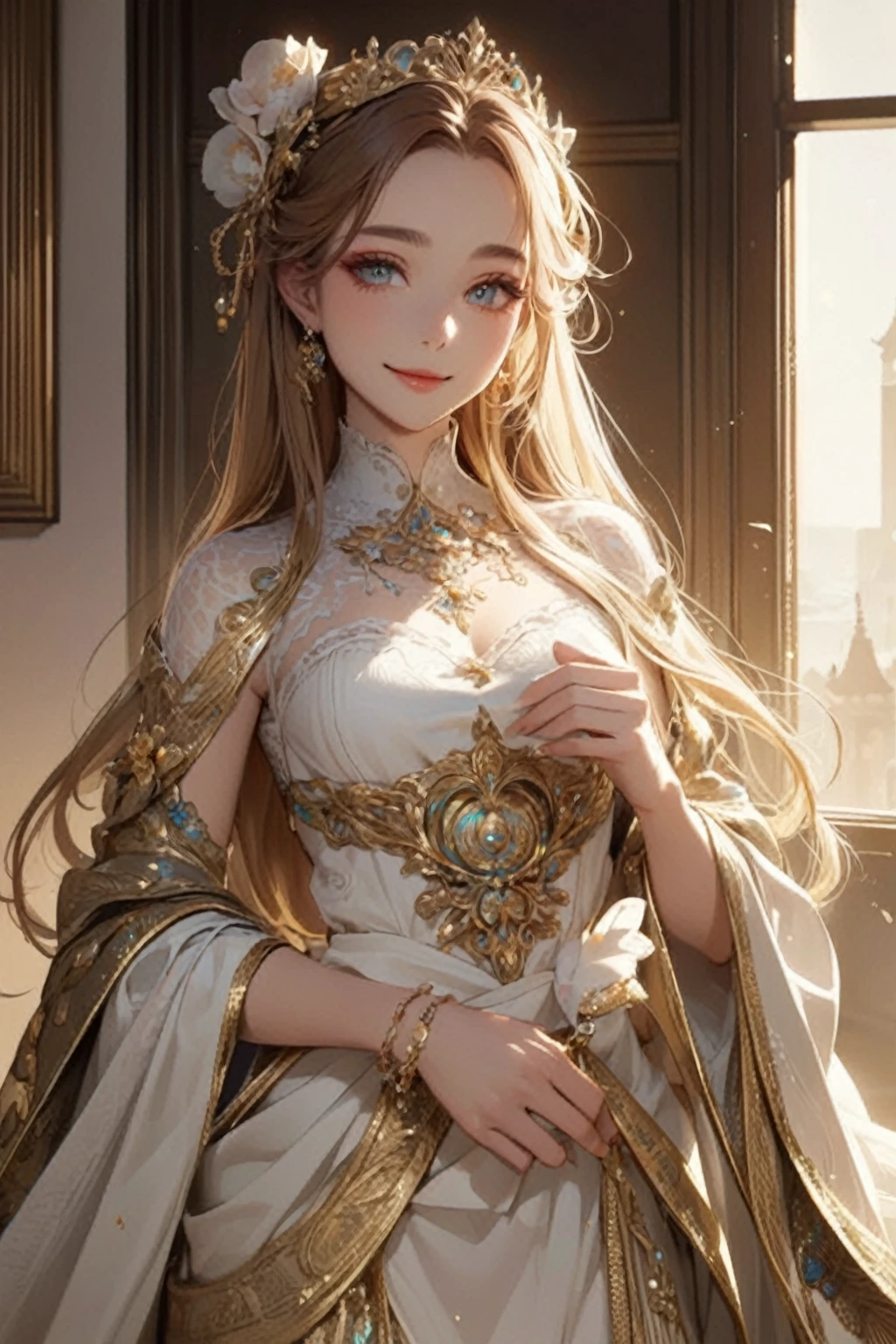 8K,high res,Skin details, Beautiful facial features, Exquisite makeup, Exquisite eyes, Eye detail,smile