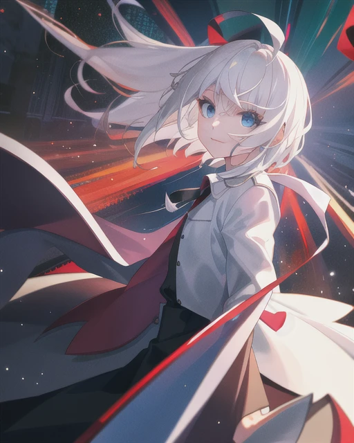 White-haired animated woman