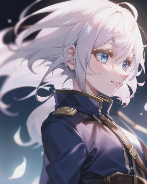 White-haired animated woman