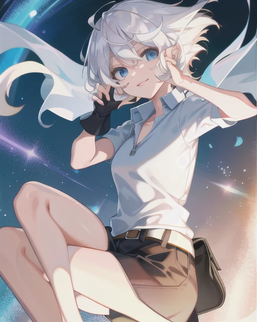White-haired animated woman