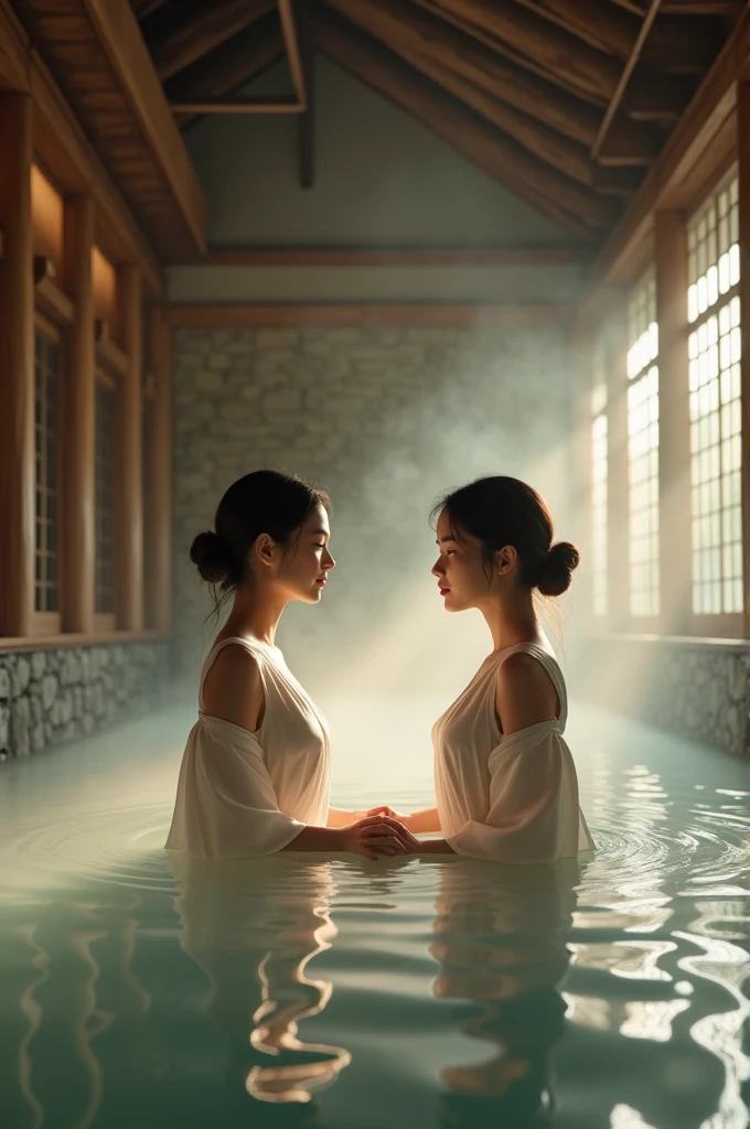 Japanese women in the bath invite you to share the bath