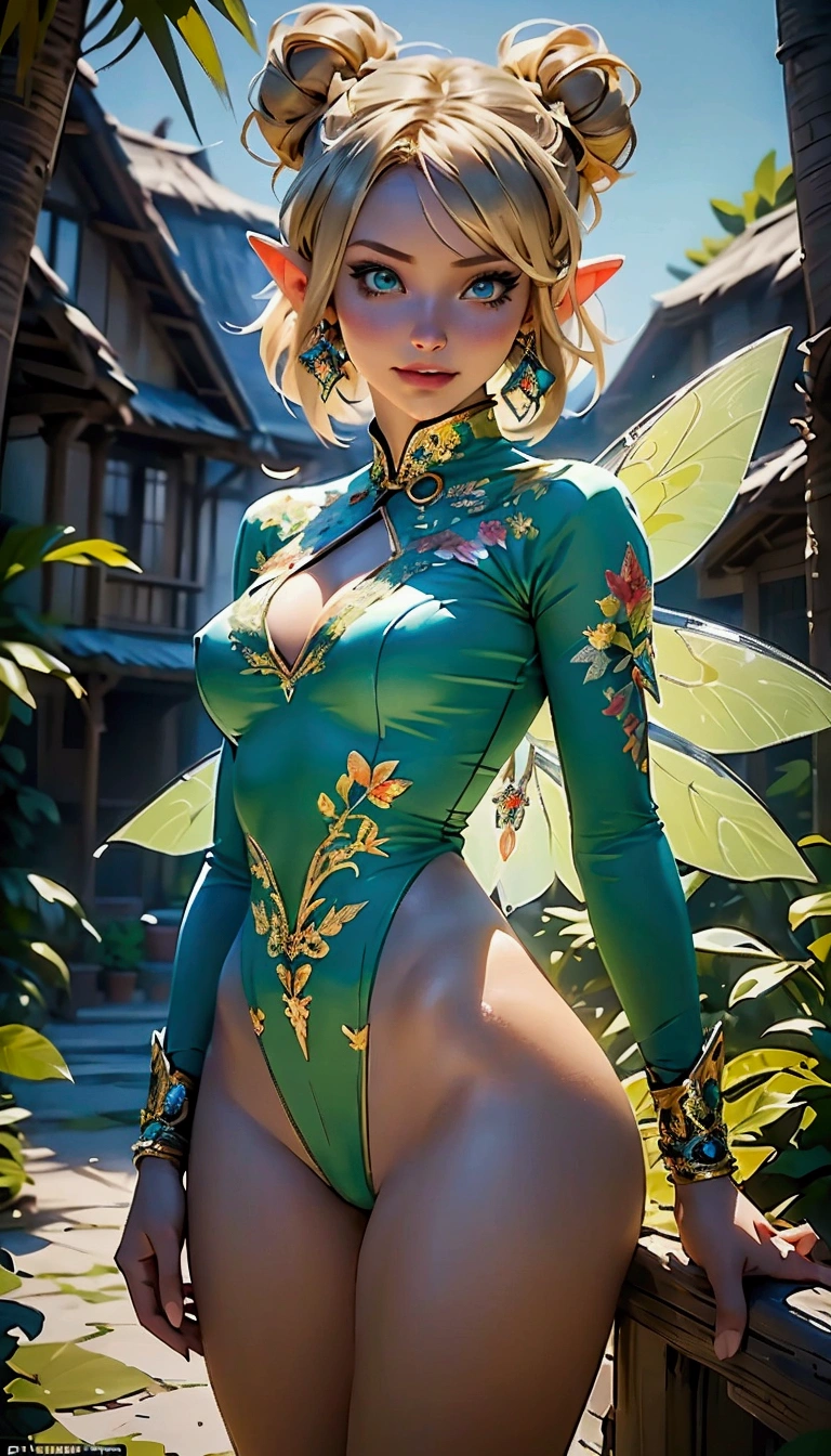 sexy woman in green bodysuit with fairy wings and a green top, ornate cosplay, in the style of ross tran, ross tran 8 k, wlop and ross tran, mercy from overwatch, [ trending on cgsociety ]!!, extremely detailed artgerm, ross tran style, stunning cgsociety, mercy ( overwatch ), anime character; full body art