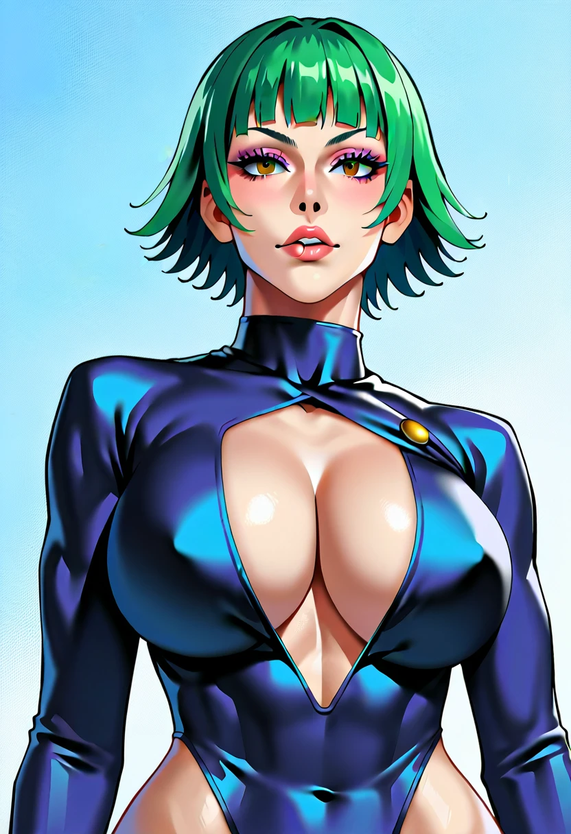 Maki Zenin, beautiful detailed eyes, beautiful detailed lips, extremely detailed face, long eyelashes, huge breasts, athletic muscular body, hyper detailed, masterpiece, (Breasts Size:1.5)