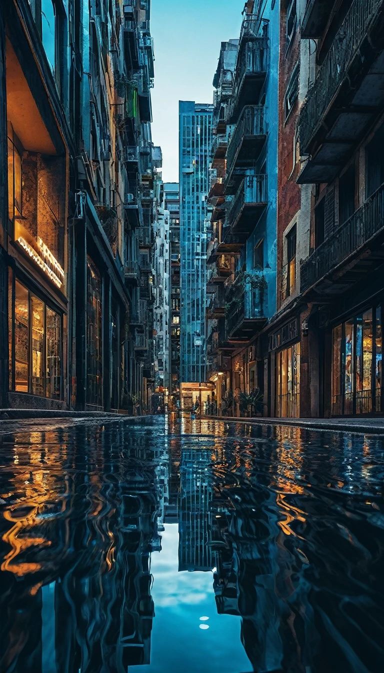 (best quality,4k,8k,Altas,master part:1.2),ultra-detalhado,(Realistic,fotorrealista,photo-realistic:1.37),White and black photos of a city with a blue water,Contemporary collage,gifs animados,Capas,fluido,Yankeecore,relevo,monocromatic,patterns,urban decay,cores vibrantes,noite,Contraste,dynamic compositing,Architectural elements,Arte Pop,Striking juxtaposition,Cinematic vibes,textured surfaces,linhas em negrito,formas abstratas,ruas movimentadas,reflection on water,skyscrapers,Grafite,sombras e realces,movimento,Fotografia de rua,bordas afiadas,pinceladas expressivas,atmosfera de sonho,Historical Landmarks