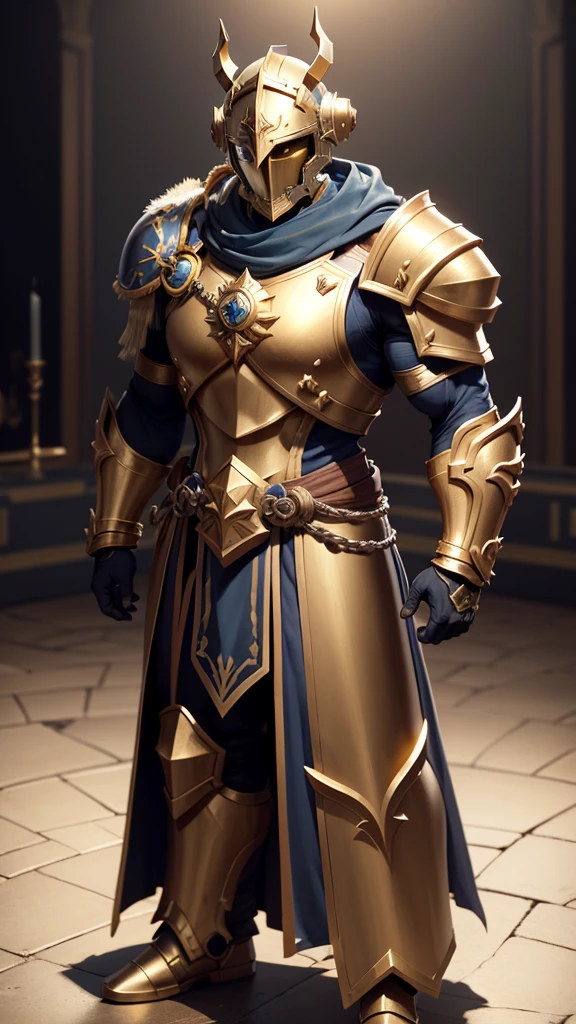 Age of Sigmar Gold Stormcast Eternals, front, Integrated helmet, with a mask that represents an expressionless male face, Stormcast Eternal Soldiers, Stormcast Eternal Armor, full length, Looking into the camera, To the audience, Standing pose, Simple Background, Three-dimensional light, Detailed full body concept, muscular male, Bodybuilder&#39;s body, Huge muscles, Huge breasts筋, Huge breasts, Big pectoral muscles, Broad shoulders (300 lbs) male, alone, sleek digital concept art, Beautiful full body concept art, Art Trends, CGsociety full length,Huge penis,Partially torn armor