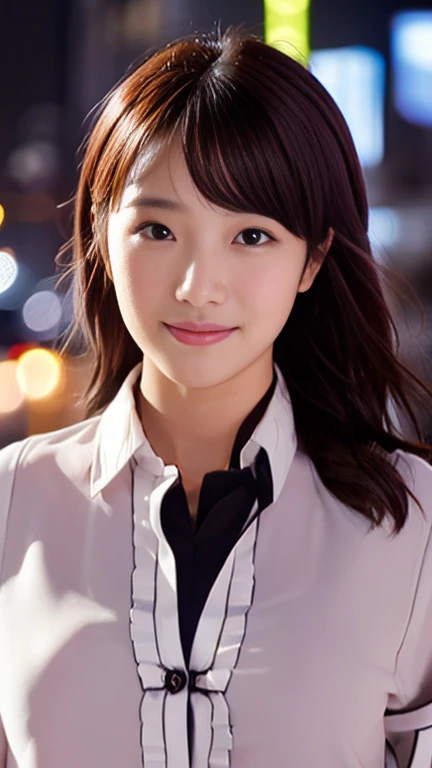 (1 girl, The buttons on the front of her blouse are undone.:1.2), Gorgeous Japanese actresses,
(RAW Photos, highest quality), masterpiece,
(Realistic, Photorealistic:1.4),
very delicate and beautiful, very detailed beautiful and detailed nose, beautiful & detailed, cinema lighting, gentle & feminine,
2k wallpaper, wonderful, finely, very detailed,
Very detailed CG Unity 8k 壁紙, high resolution,
beautiful detailed lady, very detailed目と顔,
soft light, bob hair, ponytail, short hair with bangs, hot pink hair, jensen_Huang_Iconic_Black_Jacket
BREAK
(Rain: 1.1), Tokyo Shibuya, City Lights,
Perfect Anatomy, slender body, medium breasts, kind smile, zoom-in face to waist, Candid RNG 25%, medium shot or cowboy shot, bokeh, SFW,)