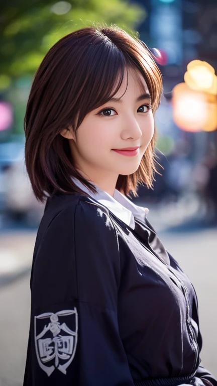 (1 girl, The buttons on the front of her blouse are undone.:1.2), Gorgeous Japanese actresses,
(RAW Photos, highest quality), masterpiece,
(Realistic, Photorealistic:1.4),
very delicate and beautiful, very detailed beautiful and detailed nose, beautiful & detailed, cinema lighting, gentle & feminine,
2k wallpaper, wonderful, finely, very detailed,
Very detailed CG Unity 8k 壁紙, high resolution,
beautiful detailed lady, very detailed目と顔,
soft light, bob hair, ponytail, short hair with bangs, hot pink hair, jensen_Huang_Iconic_Black_Jacket
BREAK
(Rain: 1.2), Tokyo Shibuya, City Lights,
Perfect Anatomy, slender body, medium breasts, kind smile, zoom-in face to waist, (candid_Shot RNG 25%), medium shot or cowboy shot, bokeh, SFW,)