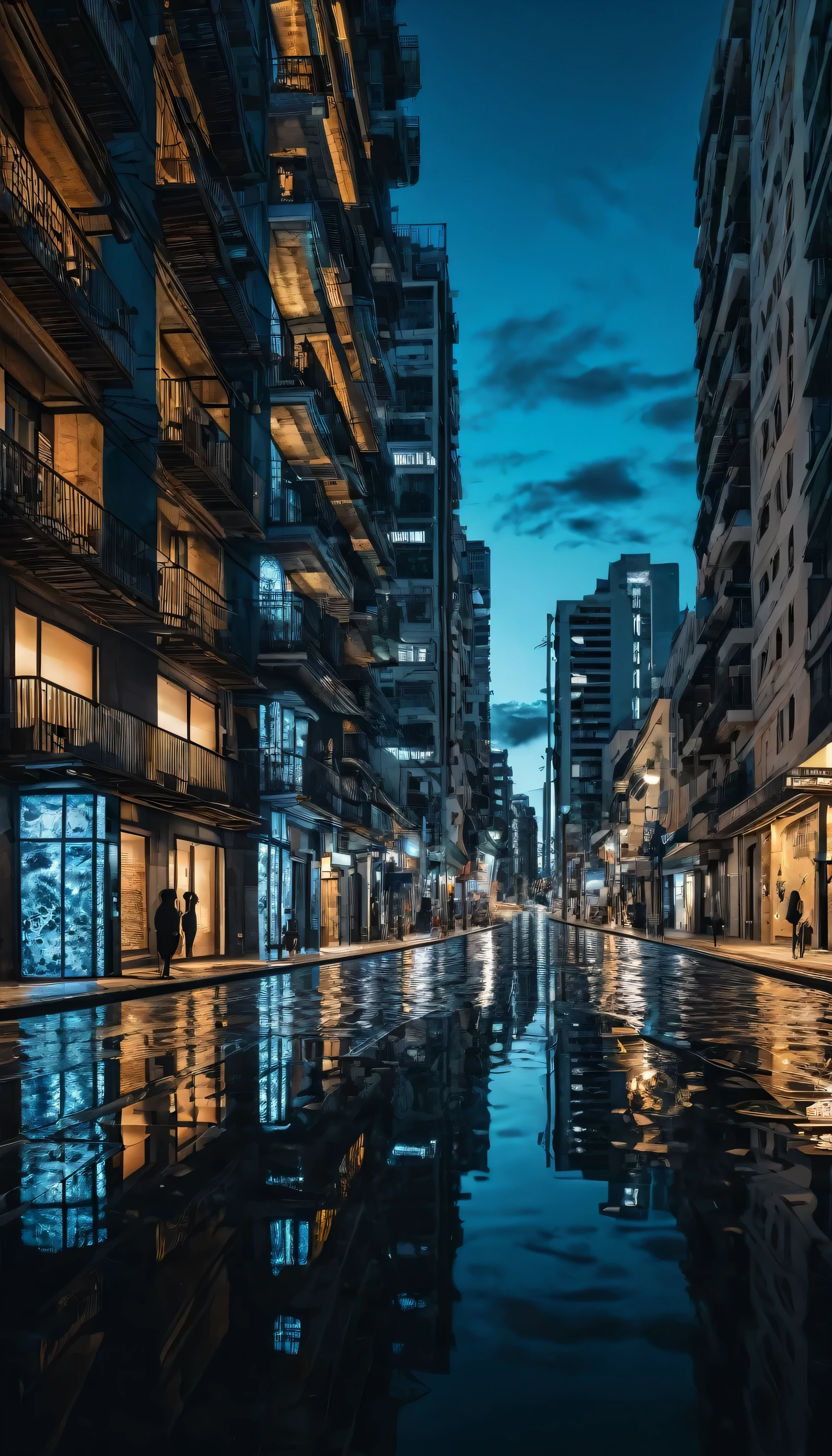 (best quality,4k,8k,Altas,master part:1.2),ultra-detalhado,(Realistic,fotorrealista,photo-realistic:1.37),White and black photos of a city with a blue water,Contemporary collage,gifs animados,Capas,fluido,Yankeecore,relevo,monocromatic,patterns,urban decay,cores vibrantes,noite,Contraste,dynamic compositing,Architectural elements,Arte Pop,Striking juxtaposition,Cinematic vibes,textured surfaces,linhas em negrito,formas abstratas,ruas movimentadas,reflection on water,skyscrapers,Grafite,sombras e realces,movimento,Fotografia de rua,bordas afiadas,pinceladas expressivas,atmosfera de sonho,Historical Landmarks