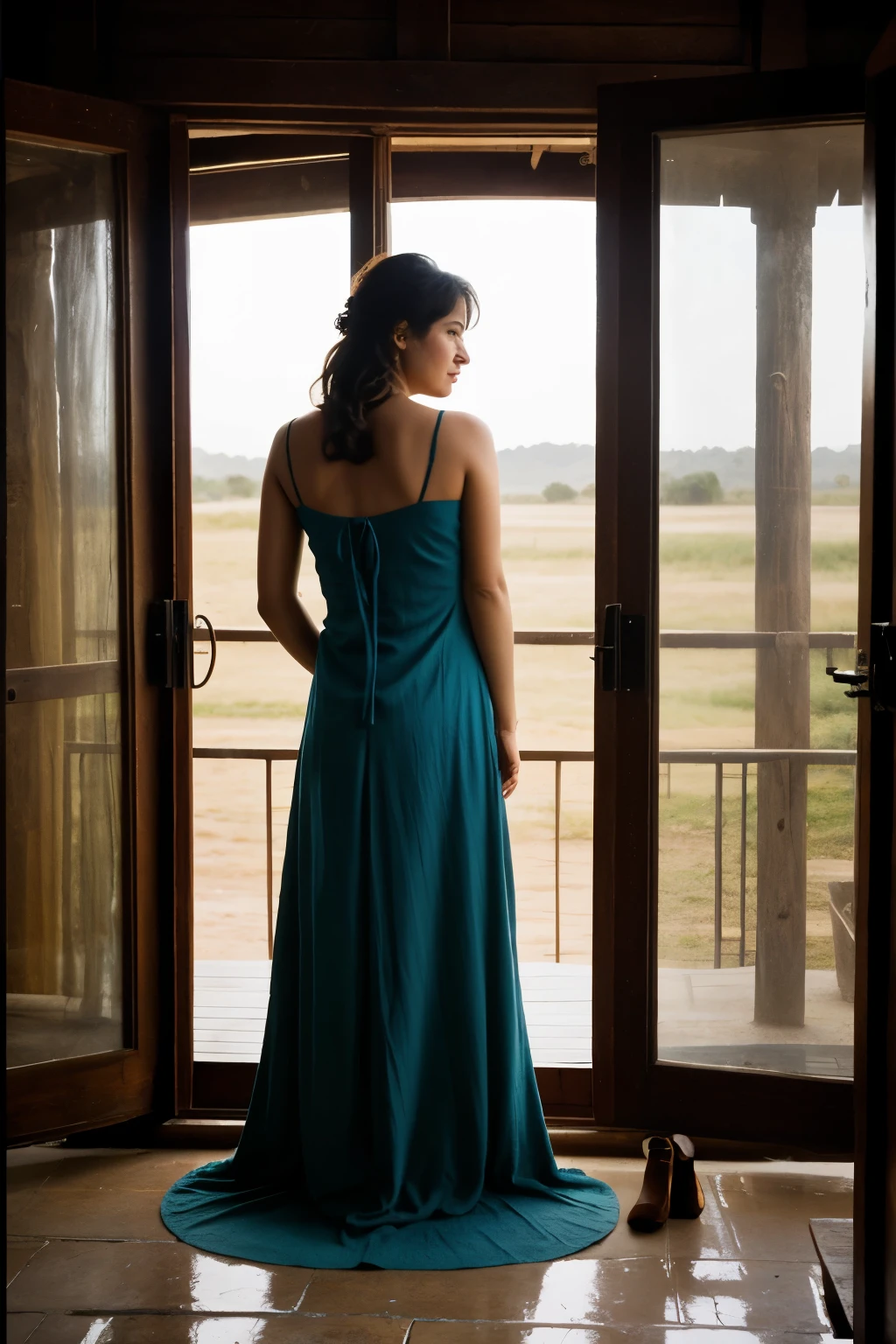 draw of a damsel at dawn, returning home, the dress torn and dirty.