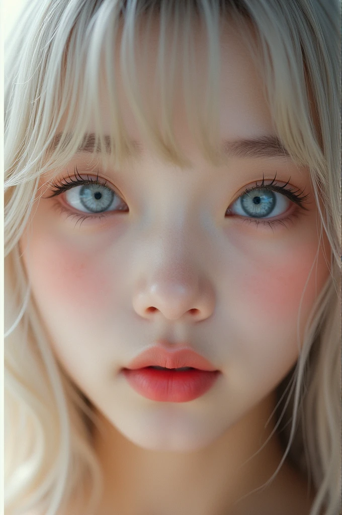 (Close-up:1.2)、(RAW shooting:1.2)、(Photorealistic:1.4)、(masterpiece:1.3)、(Highest quality:1.4)、Bright expression、Very beautiful girl、Extraordinary beautiful girl、A cute and beautiful face down to the last detail、Beautiful Bangs、Glowing White Skin、Facial hair、Bangs on the face、Bangs between the eyes、Super long hair、Glamorous light and dark platinum blonde super long straight silky hair、Beautiful bright transparent light blue big eyes that are charming and shining、Gorgeous dress、double eyelid、Ample breasts、Upper body、