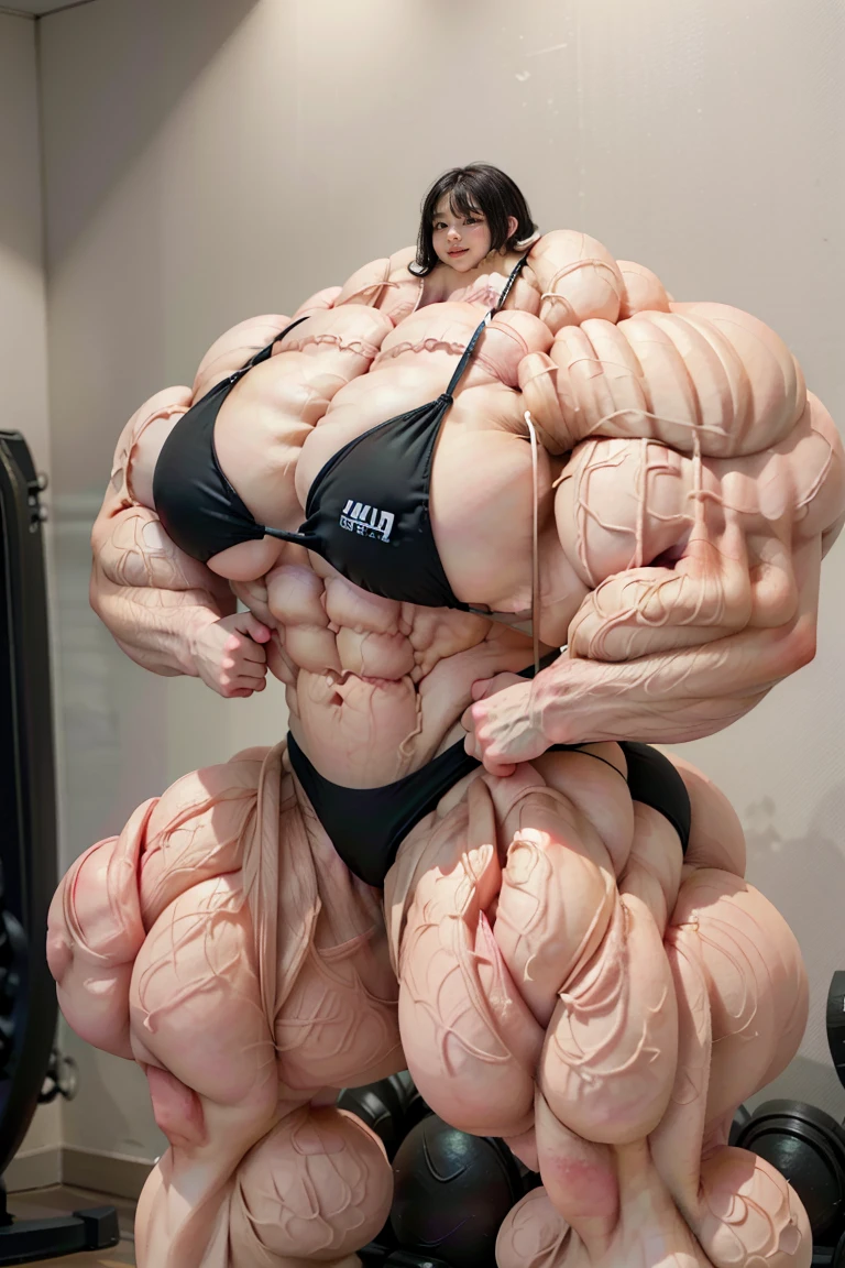 8K、Highest quality、High resolution、Very detailed、(((Bright lighting)))、Full body photo、One girl、Black Hair、(((Short Hair)))、smile、tall、(((black bikini:1.5)))、(((female bodybuilder:1.5)))、(((Big Tituscular)))、(((Hyper huge Muscle:1.5)))、(((Incredibly large muscles:1.5)))、(((Extremely large muscles:1.5)))、huge、(((Huge body:1.5)))、((Long legs))、(((very thick paws)))、(((Expanding Body)))、(((Huge body)))、(((An immeasurably large body:1.5)))、(((Very small face)))、(((Unusually developed super huge breasts:1.5)))、(((Super Heavy Muscle:1.5)))、(((Hyper Heavyweight Muscle:1.5)))、(((Super huge body:1.5)))、(((Unreasonably small face:1.5)))、(((An extraordinary large body:1.5)))