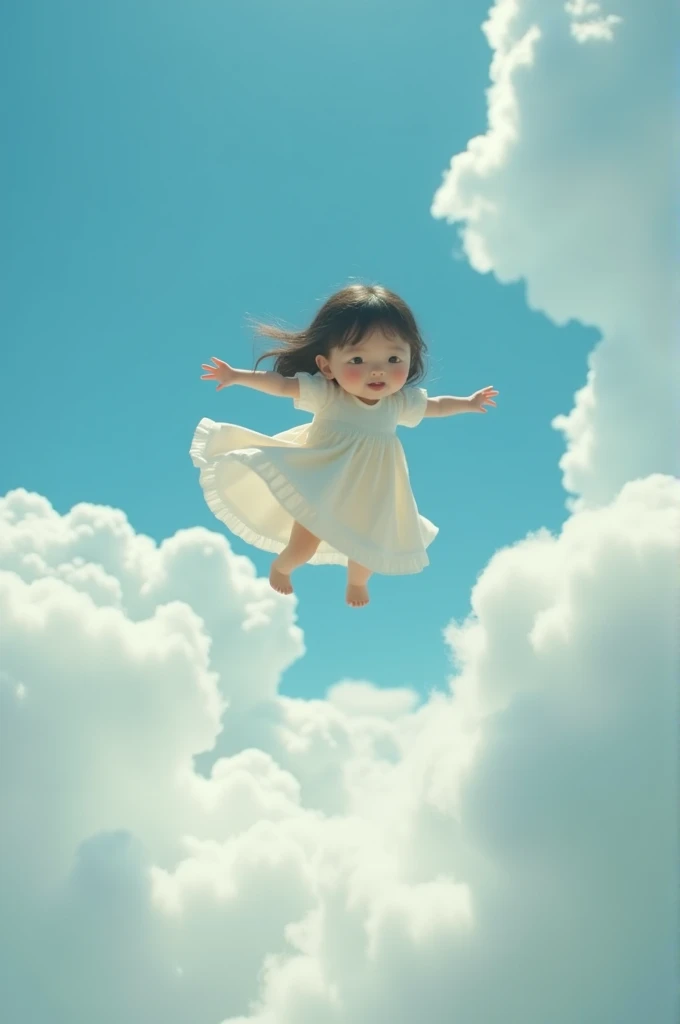 masterpiece, Best quality, movie yet, 1 girl, floating in the sky, cloud girl, cloud, (Close-up:1.1), Bright, happy, fun, soft lighting, (Bauhaus, forms, lines, Abstract:1.1)