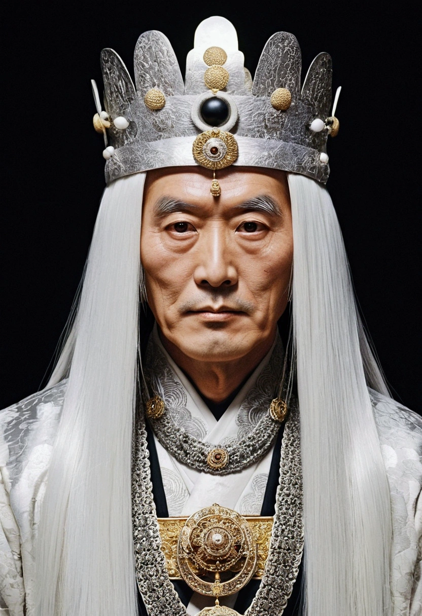 The uncrowned emperor had white hair.,Faces are neither male nor female.,Dressed in silver and white,Kochi 2 Yoneidachi Press