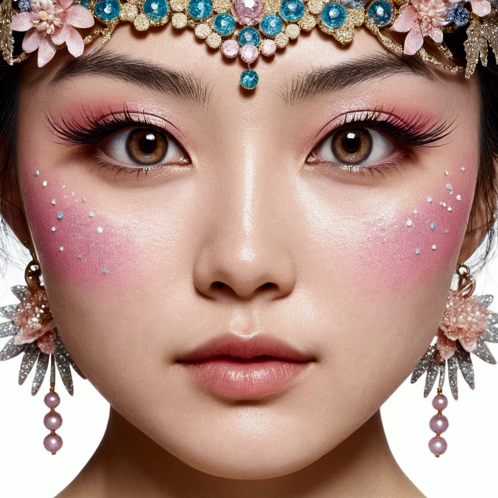 Eyes only imagesGlitterJapanese woman's eyesColorfulBright illustration