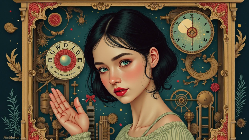 Absurd、High resolution、Super detailed、(1 Girl:1.3)、 Break typography、Lettering Art、calligraphy、Expression font、Visual Language、graphic design、Creative Communication Break Music Box Art、Complex mechanism、Melodic works、nostalgic appeal、Delicate craftsmanship、Design,Clockwork mechanics, and gear mechanism, Millefolio
