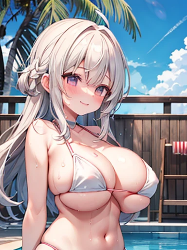  (bikini:1.5, bikini), Improve, (Sunburned skin), Poolside, sun, Random hair color, Sweat,
Breaking huge breasts, Open your mouth, smile, blush, (Underbust), Very good, Stomach,
Breaking heterosexuality, 1 boy, 1 girl, (:1.8, Missionaries:1.3), (vagina), , For girls), Browsing Caution,
