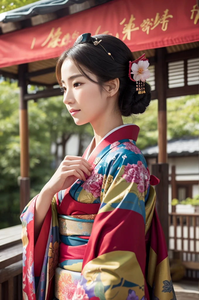 Female fortune teller, elegant, dignified and gentle, wearing a kimono