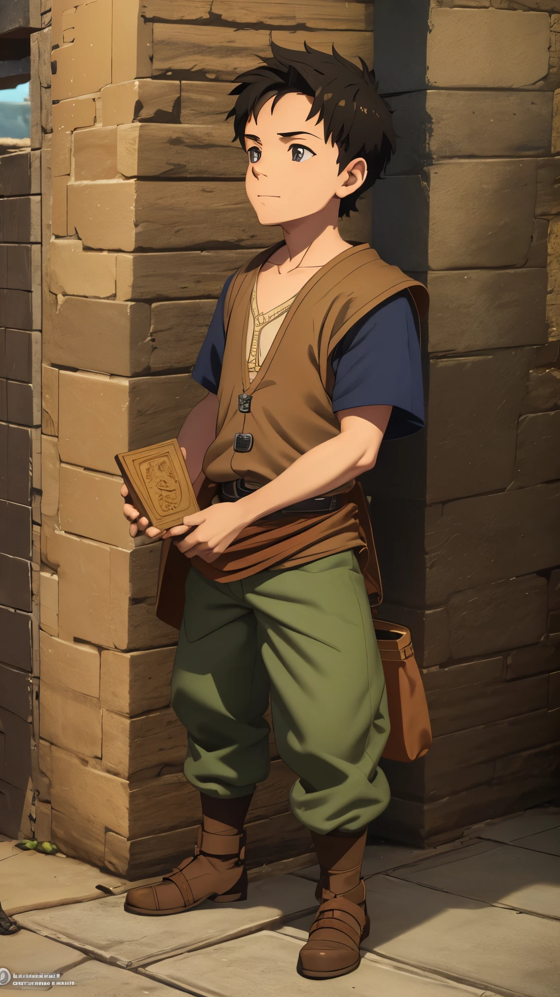High Resolution, Masterpiece, Accurate, Anatomically Correct, Best Quality, Award Winning, HD, fantasy, young boy, pick pocket,street urchin, character art, medieval